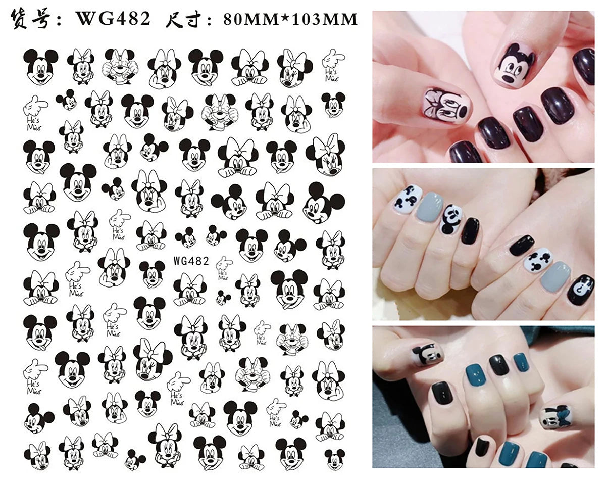 1Pcs 3D Disney Cartoon Mary Cat Nail Sticker Press On Nails Nail Supplies Mickey Mickey Stickers The Lion King Sliders For Nails