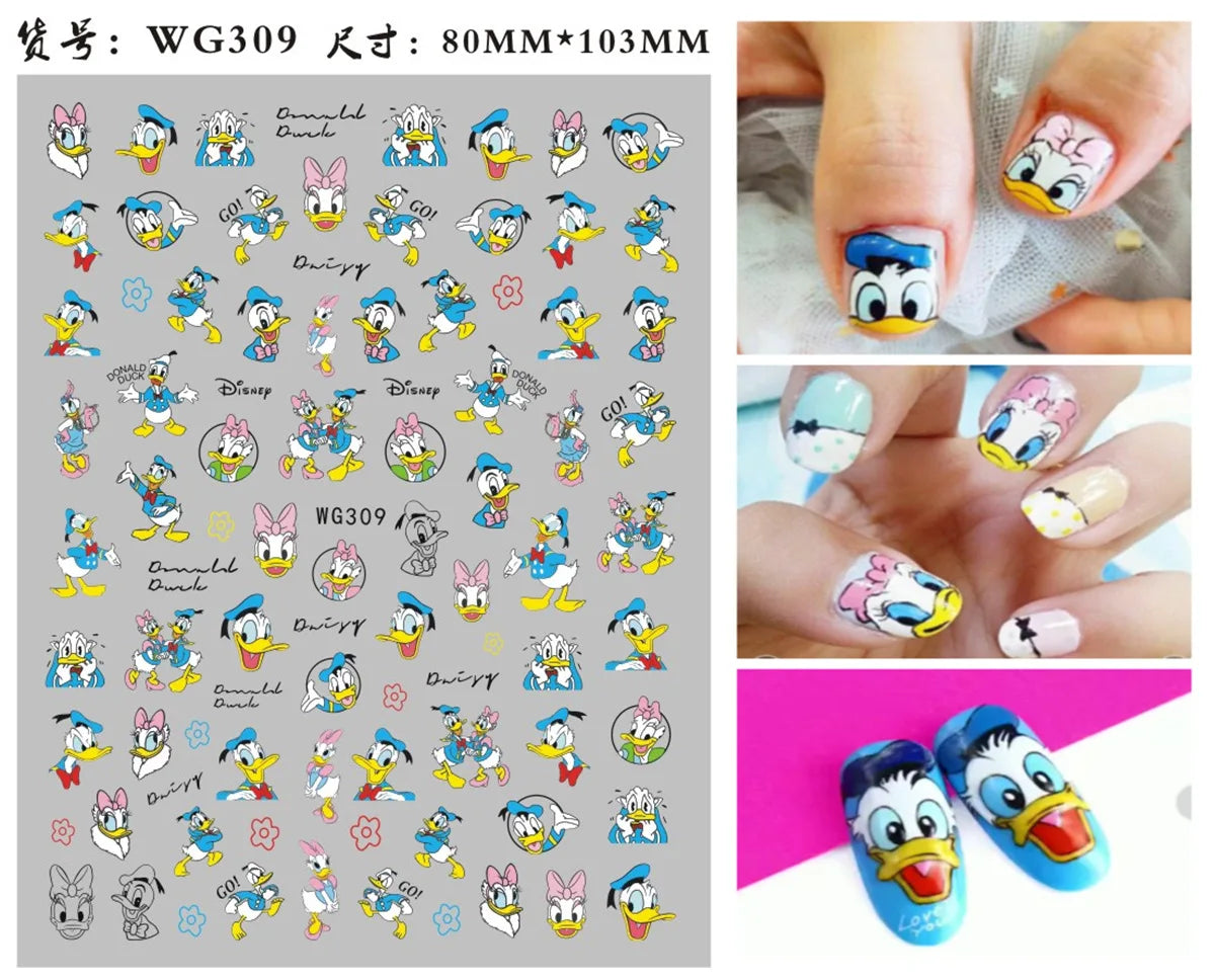 1Pcs 3D Disney Cartoon Mary Cat Nail Sticker Press On Nails Nail Supplies Mickey Mickey Stickers The Lion King Sliders For Nails