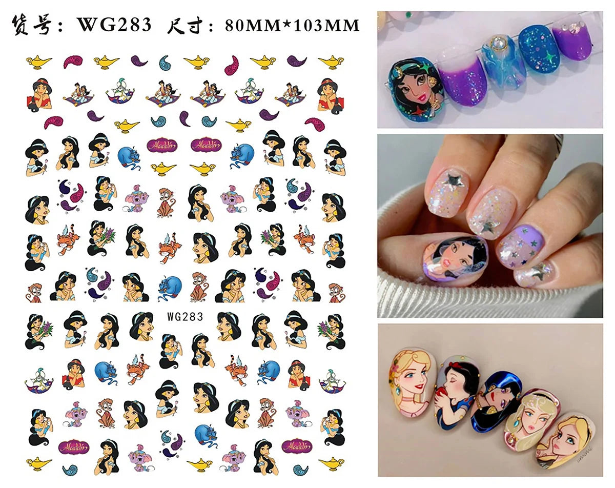 1Pcs 3D Disney Cartoon Mary Cat Nail Sticker Press On Nails Nail Supplies Mickey Mickey Stickers The Lion King Sliders For Nails