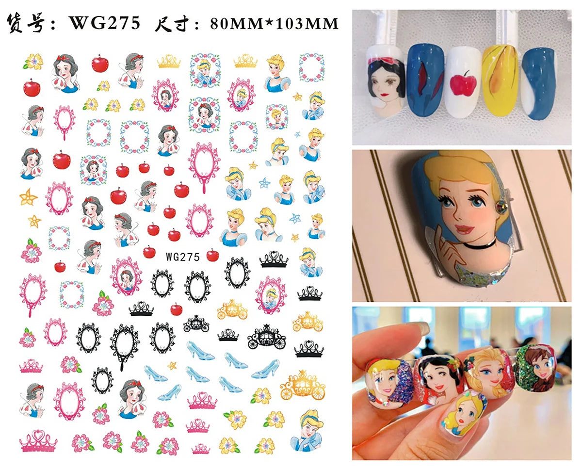 1Pcs 3D Disney Cartoon Mary Cat Nail Sticker Press On Nails Nail Supplies Mickey Mickey Stickers The Lion King Sliders For Nails