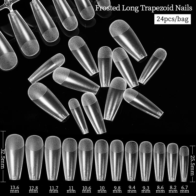 Press on Nails Coffin Soft Gel Tips Full Cover Fake Acrylic UV Gel Nails Extension System Oval Almond Sculpted False Nail Tips