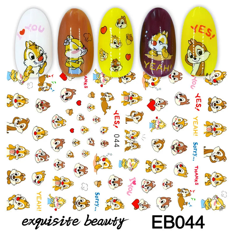 1Pcs 3D Disney Cartoon Mary Cat Nail Sticker Press On Nails Nail Supplies Mickey Mickey Stickers The Lion King Sliders For Nails