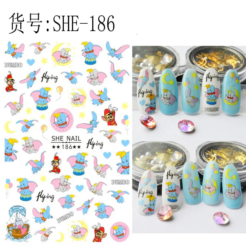 1Pcs 3D Disney Cartoon Mary Cat Nail Sticker Press On Nails Nail Supplies Mickey Mickey Stickers The Lion King Sliders For Nails
