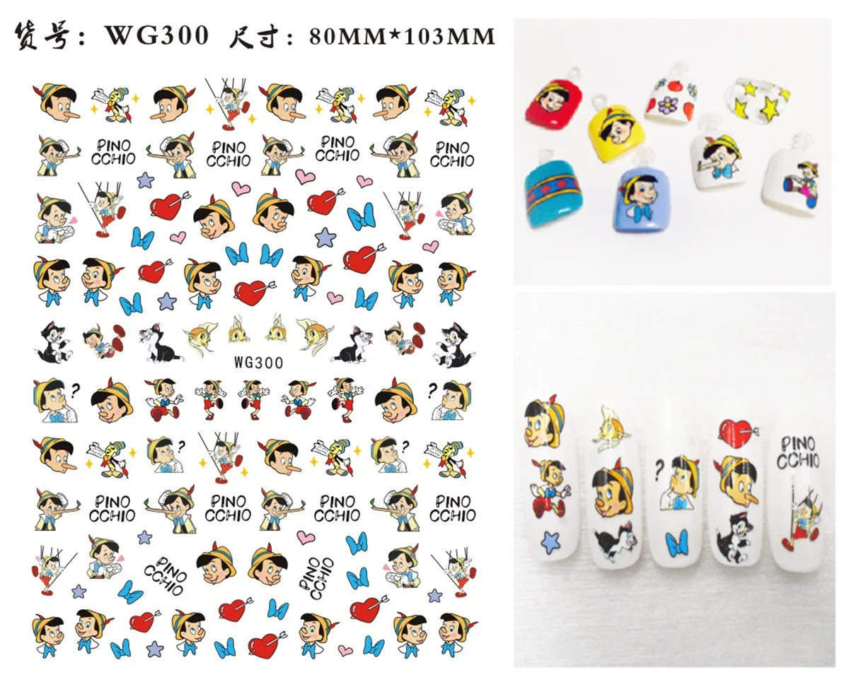 1Pcs 3D Disney Cartoon Mary Cat Nail Sticker Press On Nails Nail Supplies Mickey Mickey Stickers The Lion King Sliders For Nails