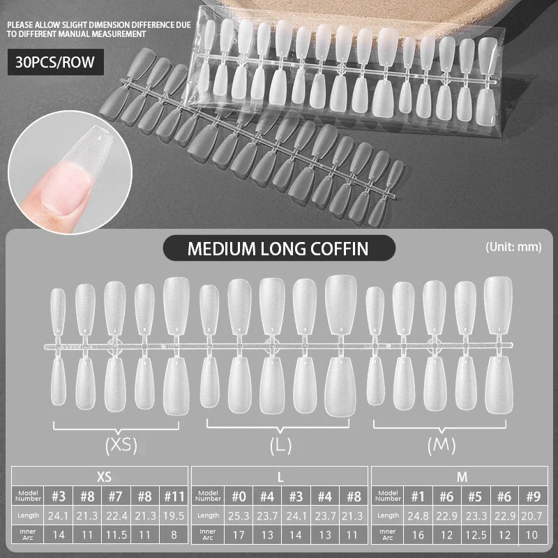 Press on Nails Coffin Soft Gel Tips Full Cover Fake Acrylic UV Gel Nails Extension System Oval Almond Sculpted False Nail Tips