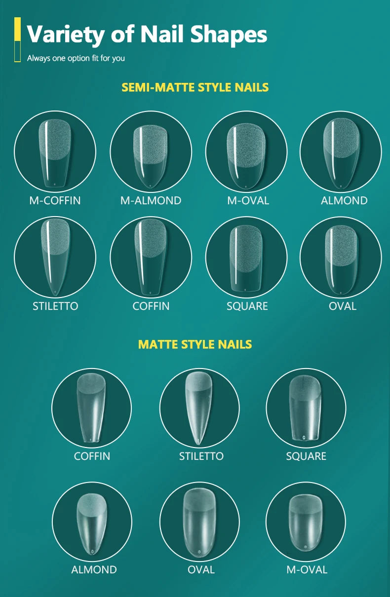 NAILPOP 120pcs False Nails Acrylic Press on Nails Coffin Artificial Nails Clear Fake Nail Tips for Extension Manicure Tool