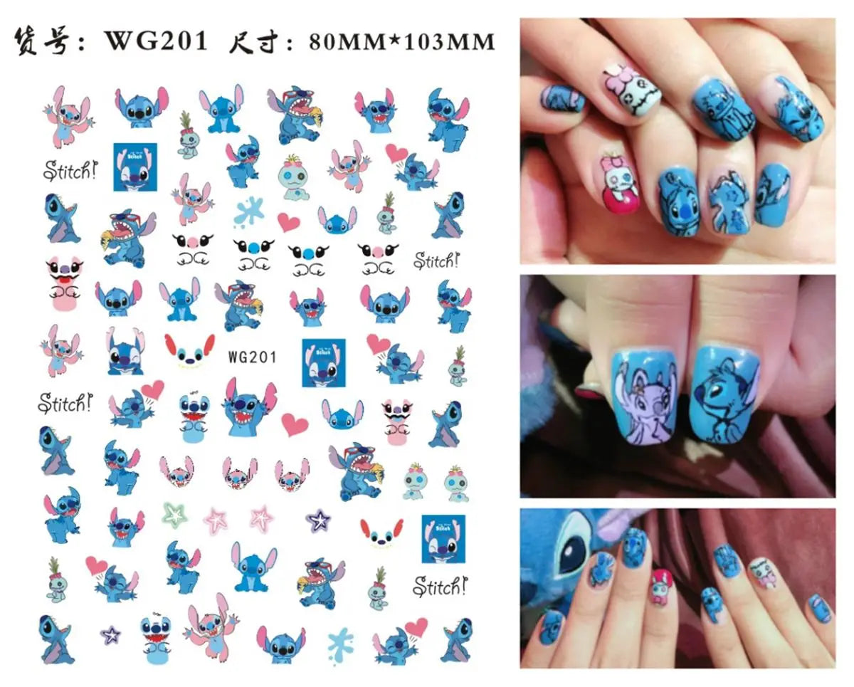 1Pcs 3D Disney Cartoon Mary Cat Nail Sticker Press On Nails Nail Supplies Mickey Mickey Stickers The Lion King Sliders For Nails