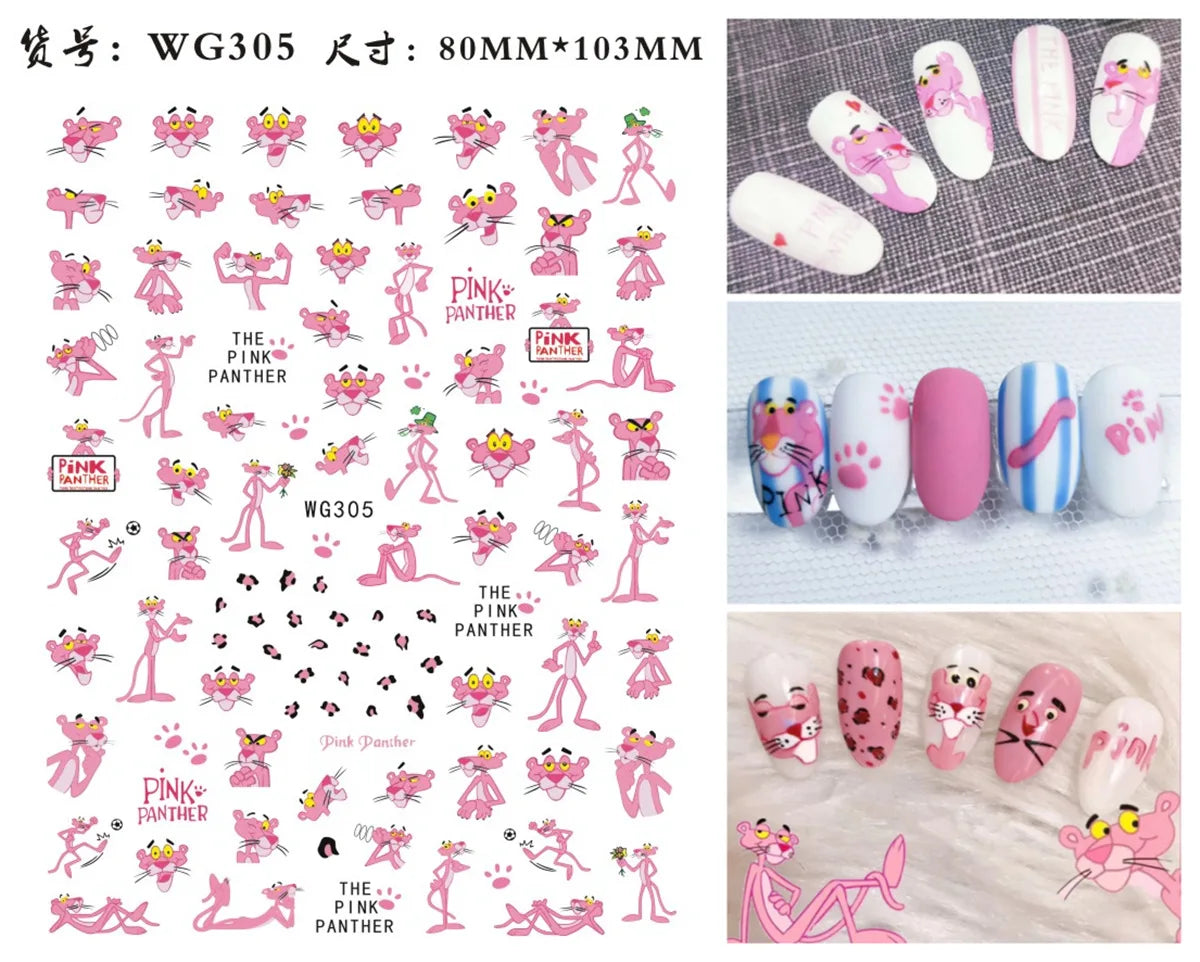 1Pcs 3D Disney Cartoon Mary Cat Nail Sticker Press On Nails Nail Supplies Mickey Mickey Stickers The Lion King Sliders For Nails