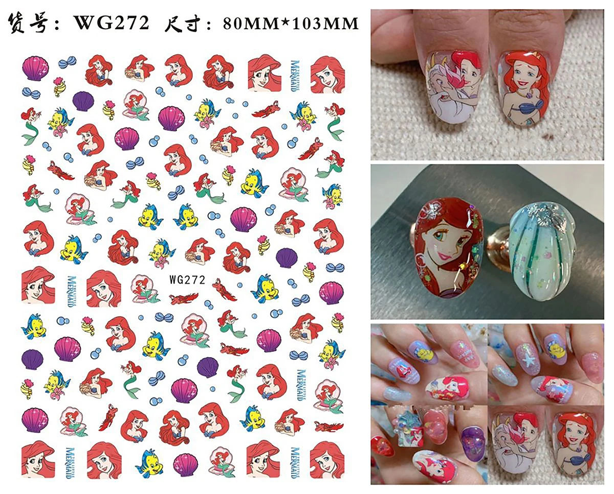 1Pcs 3D Disney Cartoon Mary Cat Nail Sticker Press On Nails Nail Supplies Mickey Mickey Stickers The Lion King Sliders For Nails