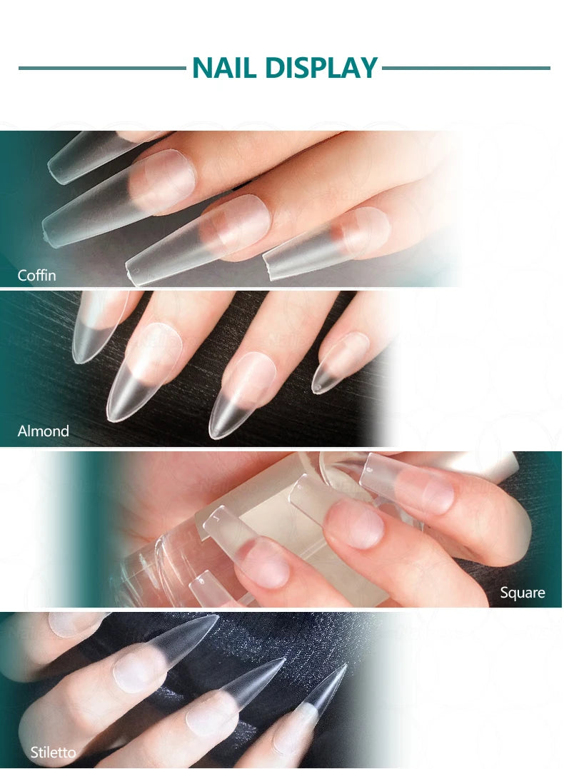 NAILPOP 120pcs False Nails Acrylic Press on Nails Coffin Artificial Nails Clear Fake Nail Tips for Extension Manicure Tool