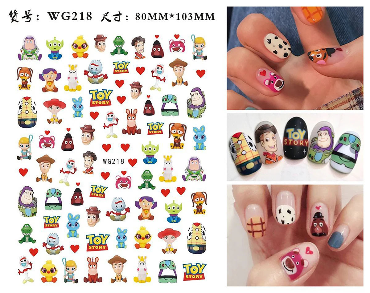 1Pcs 3D Disney Cartoon Mary Cat Nail Sticker Press On Nails Nail Supplies Mickey Mickey Stickers The Lion King Sliders For Nails