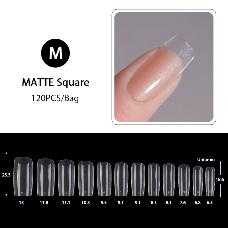 Press on Nails Coffin Soft Gel Tips Full Cover Fake Acrylic UV Gel Nails Extension System Oval Almond Sculpted False Nail Tips