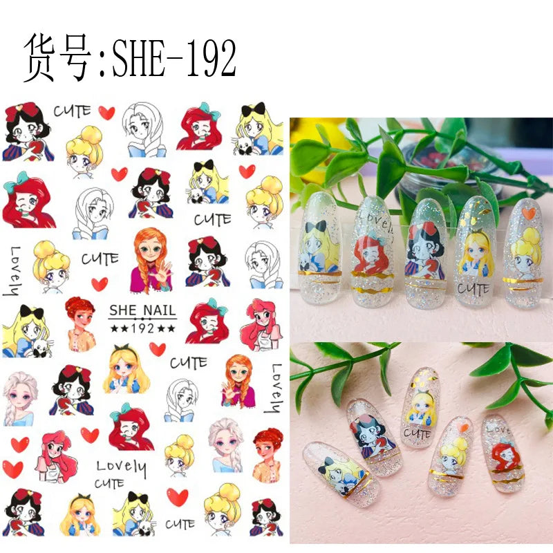 1Pcs 3D Disney Cartoon Mary Cat Nail Sticker Press On Nails Nail Supplies Mickey Mickey Stickers The Lion King Sliders For Nails