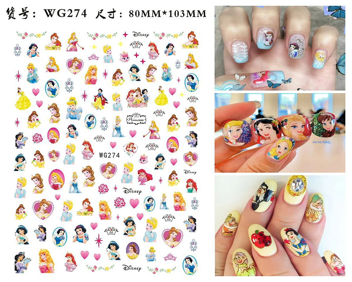 1Pcs 3D Disney Cartoon Mary Cat Nail Sticker Press On Nails Nail Supplies Mickey Mickey Stickers The Lion King Sliders For Nails