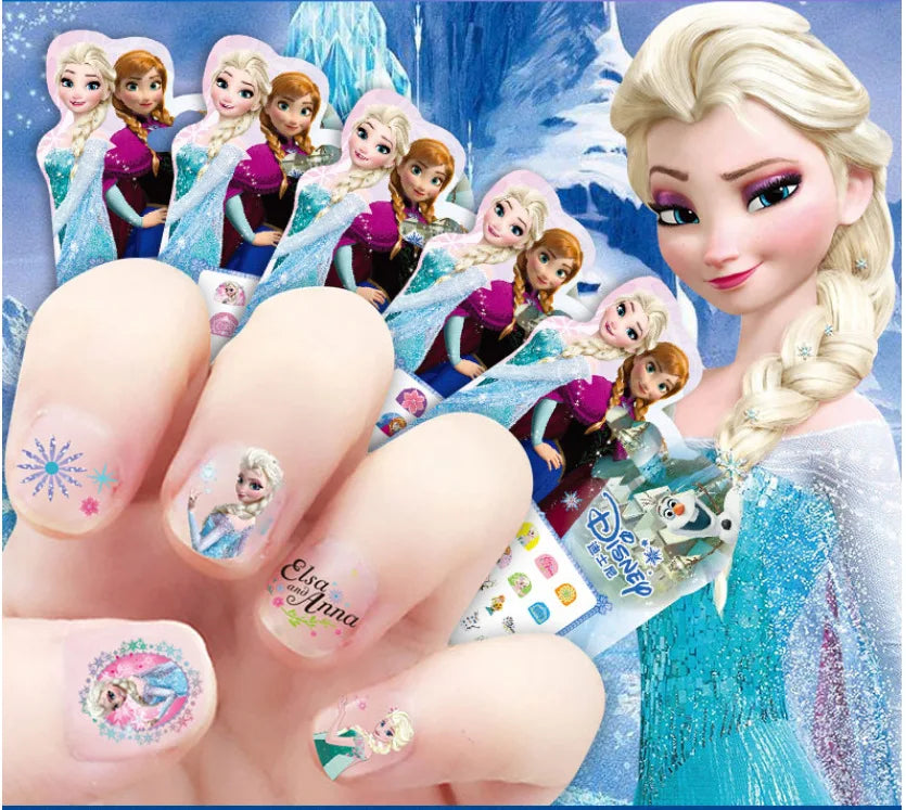Disney Stickers Girls Nail Stickers Nail Art Decorations Anime Character Frozen 2 Press on Nails Accesories Mickey Mouse Sofia
