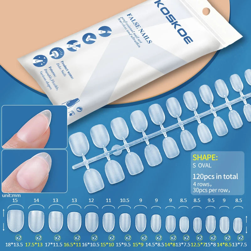 Press on Nails Coffin Soft Gel Tips Full Cover Fake Acrylic UV Gel Nails Extension System Oval Almond Sculpted False Nail Tips
