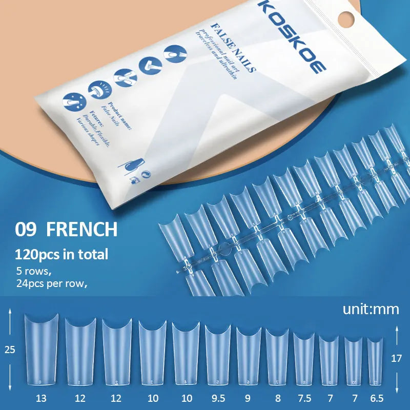 Press on Nails Coffin Soft Gel Tips Full Cover Fake Acrylic UV Gel Nails Extension System Oval Almond Sculpted False Nail Tips