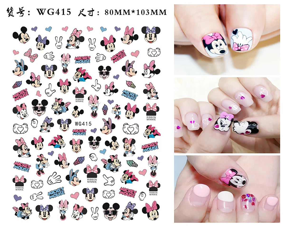 1Pcs 3D Disney Cartoon Mary Cat Nail Sticker Press On Nails Nail Supplies Mickey Mickey Stickers The Lion King Sliders For Nails