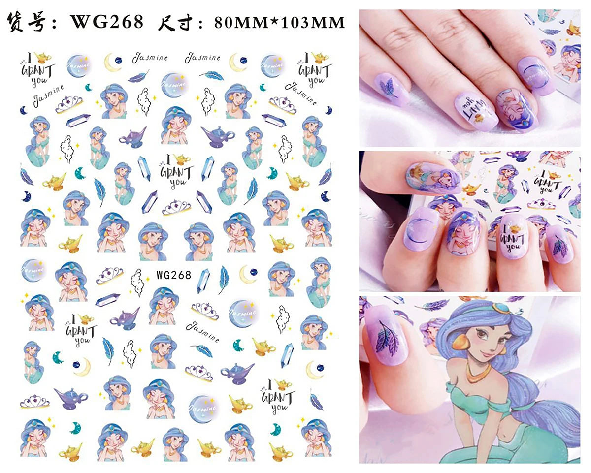1Pcs 3D Disney Cartoon Mary Cat Nail Sticker Press On Nails Nail Supplies Mickey Mickey Stickers The Lion King Sliders For Nails