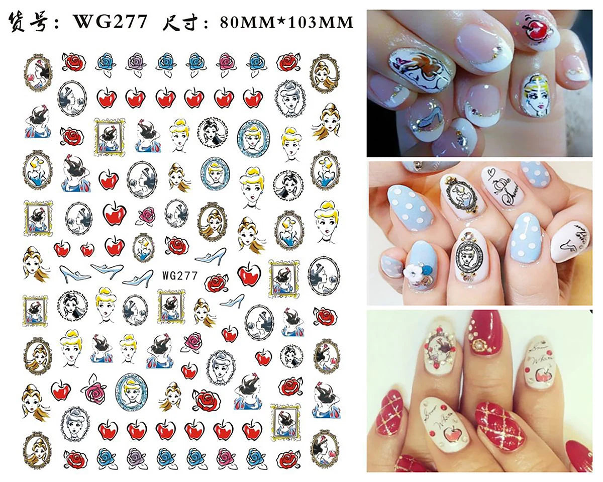 1Pcs 3D Disney Cartoon Mary Cat Nail Sticker Press On Nails Nail Supplies Mickey Mickey Stickers The Lion King Sliders For Nails