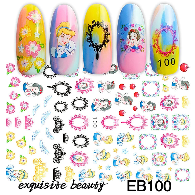 1Pcs 3D Disney Cartoon Mary Cat Nail Sticker Press On Nails Nail Supplies Mickey Mickey Stickers The Lion King Sliders For Nails