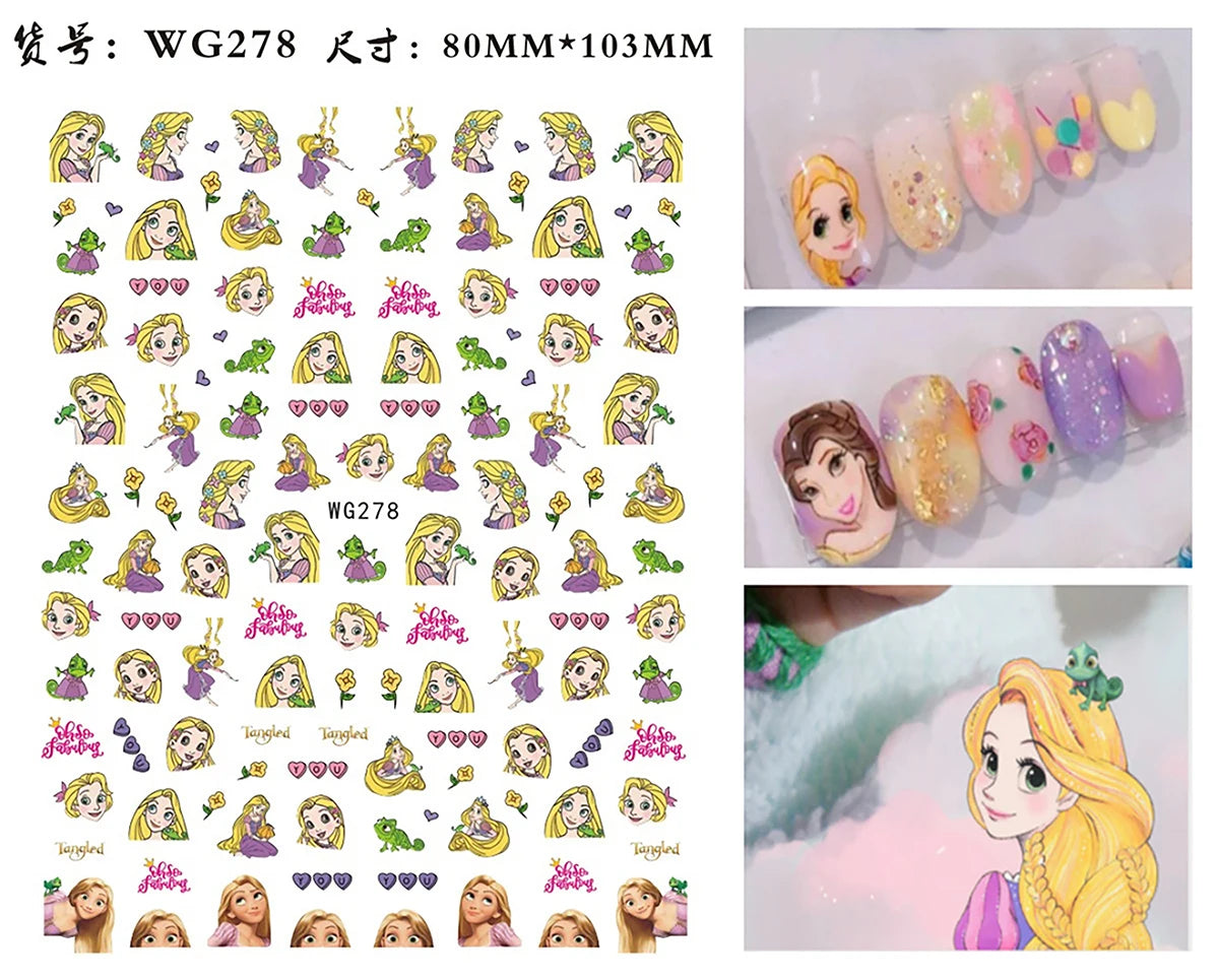 1Pcs 3D Disney Cartoon Mary Cat Nail Sticker Press On Nails Nail Supplies Mickey Mickey Stickers The Lion King Sliders For Nails