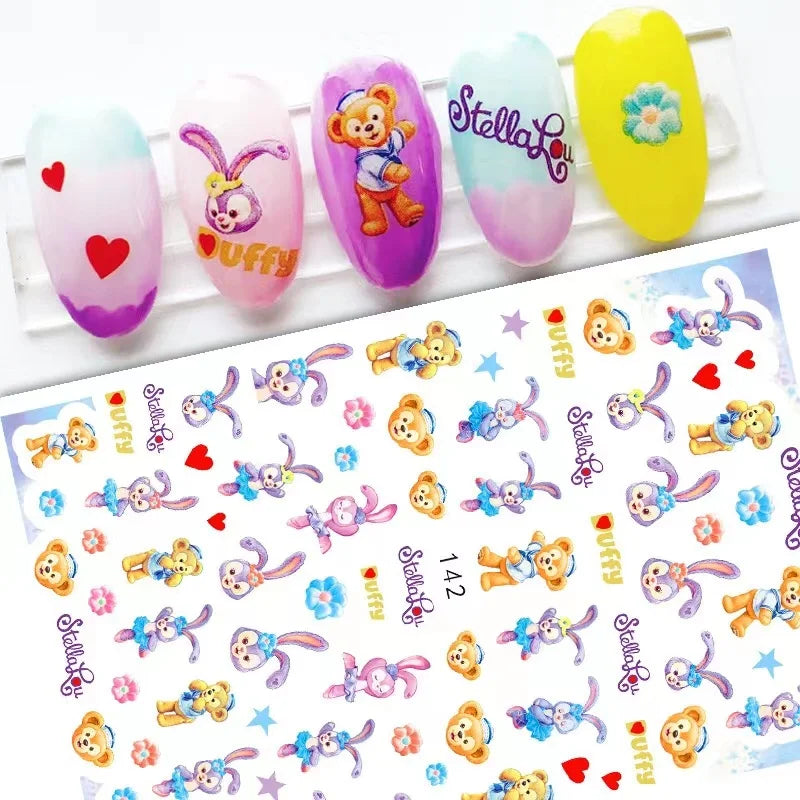 1Pcs 3D Disney Cartoon Mary Cat Nail Sticker Press On Nails Nail Supplies Mickey Mickey Stickers The Lion King Sliders For Nails