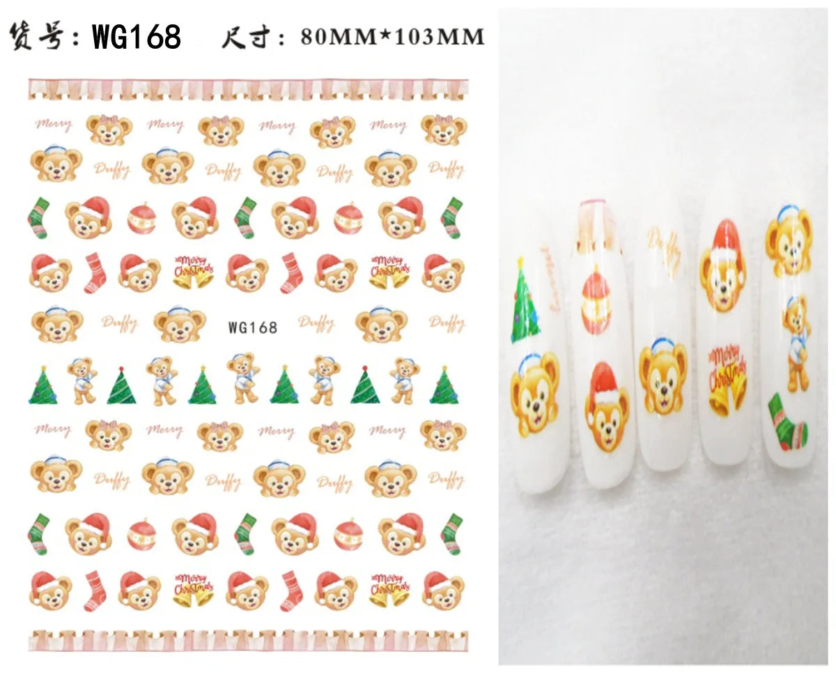 1Pcs 3D Disney Cartoon Mary Cat Nail Sticker Press On Nails Nail Supplies Mickey Mickey Stickers The Lion King Sliders For Nails