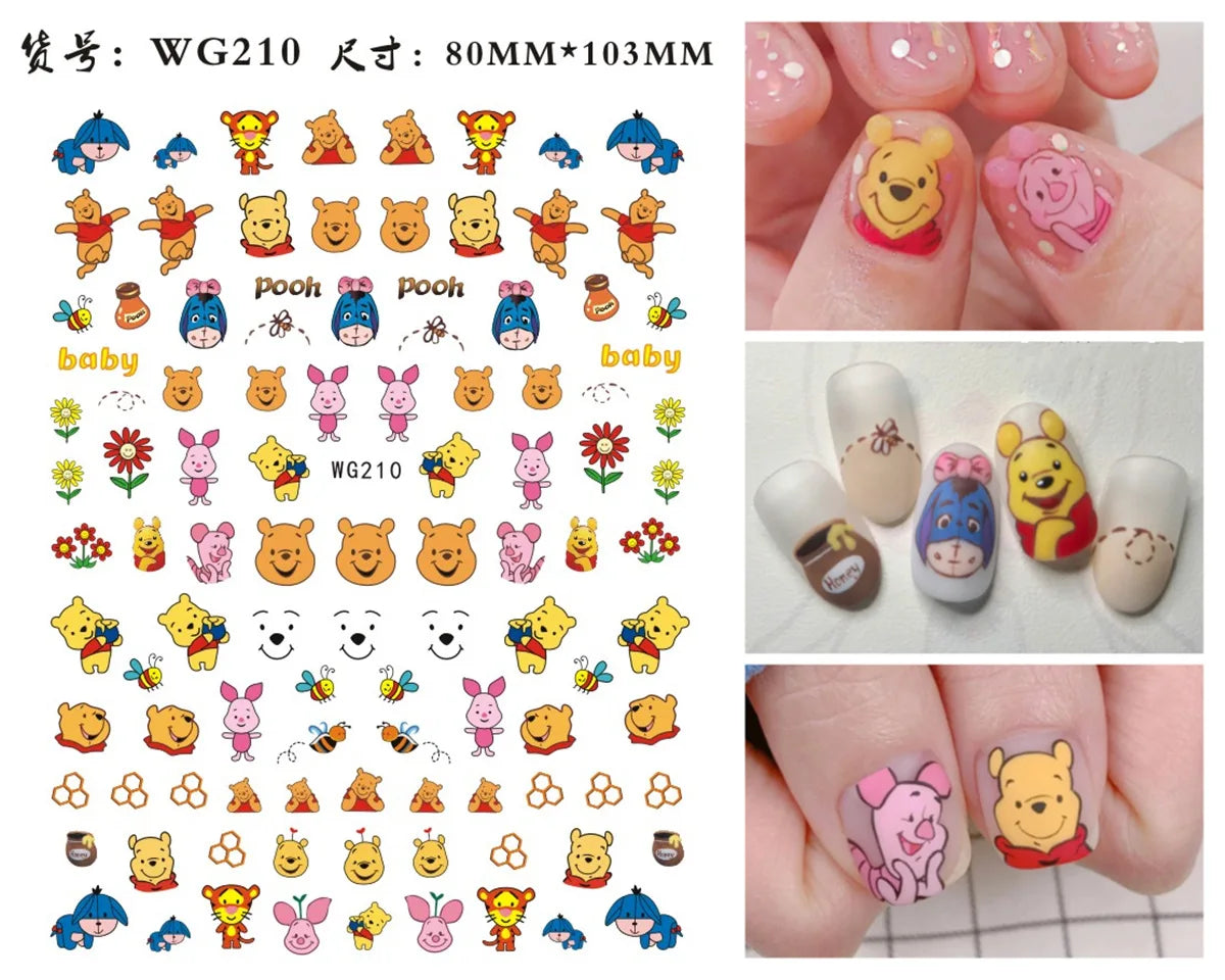 1Pcs 3D Disney Cartoon Mary Cat Nail Sticker Press On Nails Nail Supplies Mickey Mickey Stickers The Lion King Sliders For Nails