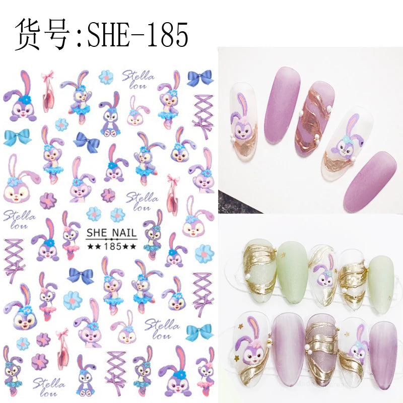 1Pcs 3D Disney Cartoon Mary Cat Nail Sticker Press On Nails Nail Supplies Mickey Mickey Stickers The Lion King Sliders For Nails