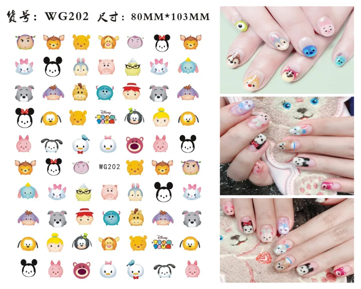 1Pcs 3D Disney Cartoon Mary Cat Nail Sticker Press On Nails Nail Supplies Mickey Mickey Stickers The Lion King Sliders For Nails