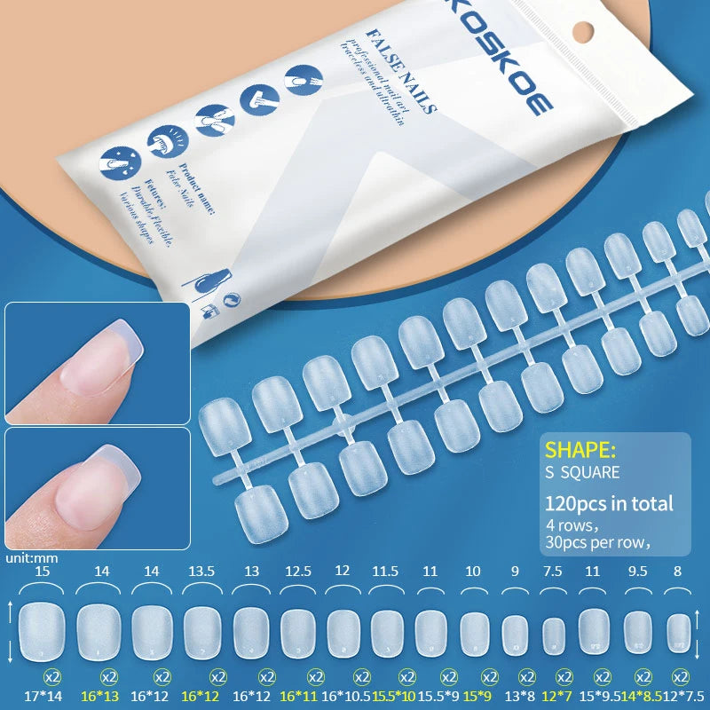 Press on Nails Coffin Soft Gel Tips Full Cover Fake Acrylic UV Gel Nails Extension System Oval Almond Sculpted False Nail Tips