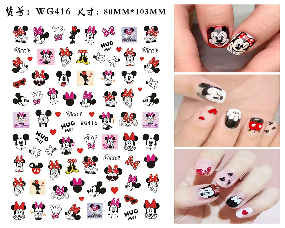 1Pcs 3D Disney Cartoon Mary Cat Nail Sticker Press On Nails Nail Supplies Mickey Mickey Stickers The Lion King Sliders For Nails