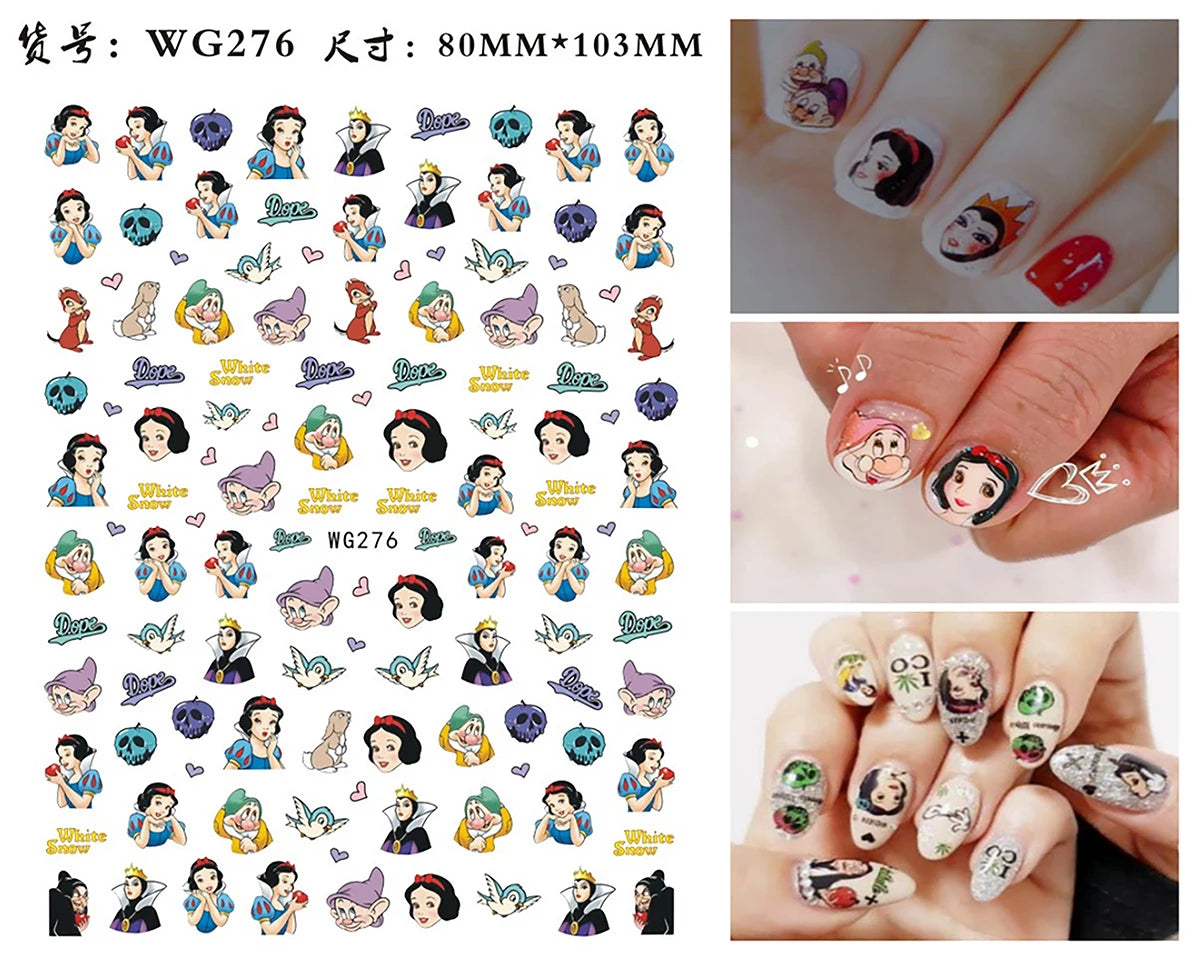 1Pcs 3D Disney Cartoon Mary Cat Nail Sticker Press On Nails Nail Supplies Mickey Mickey Stickers The Lion King Sliders For Nails