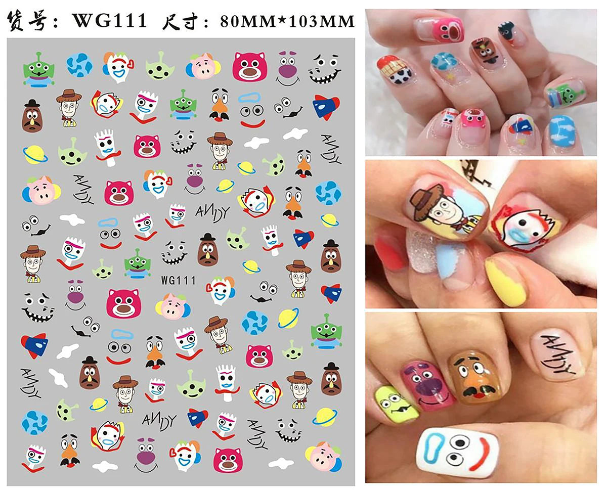 1Pcs 3D Disney Cartoon Mary Cat Nail Sticker Press On Nails Nail Supplies Mickey Mickey Stickers The Lion King Sliders For Nails