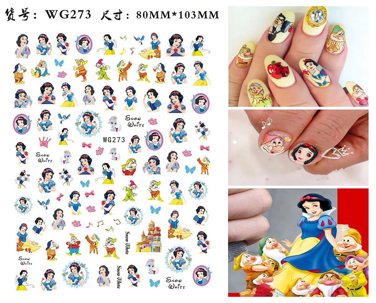 1Pcs 3D Disney Cartoon Mary Cat Nail Sticker Press On Nails Nail Supplies Mickey Mickey Stickers The Lion King Sliders For Nails