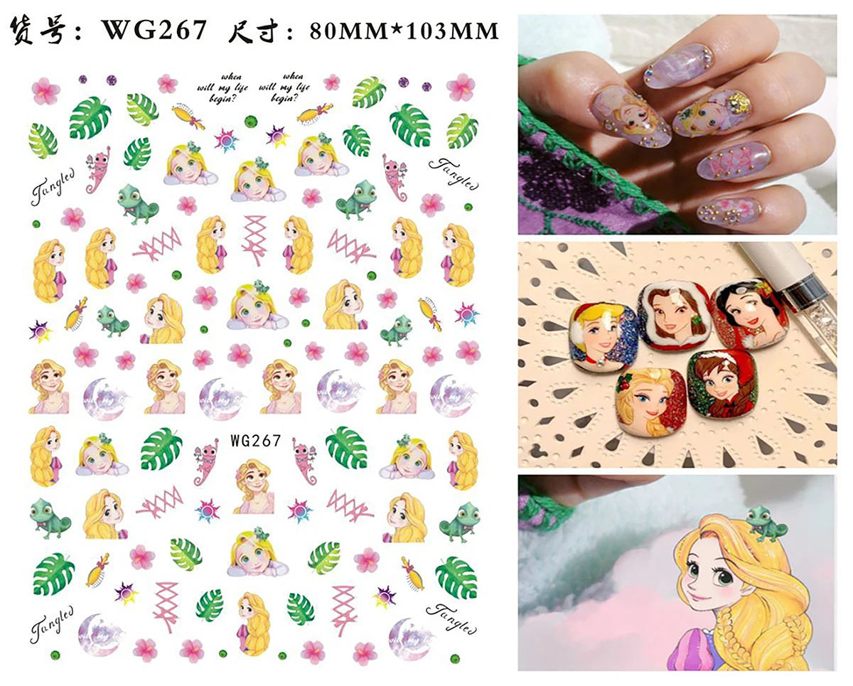 1Pcs 3D Disney Cartoon Mary Cat Nail Sticker Press On Nails Nail Supplies Mickey Mickey Stickers The Lion King Sliders For Nails