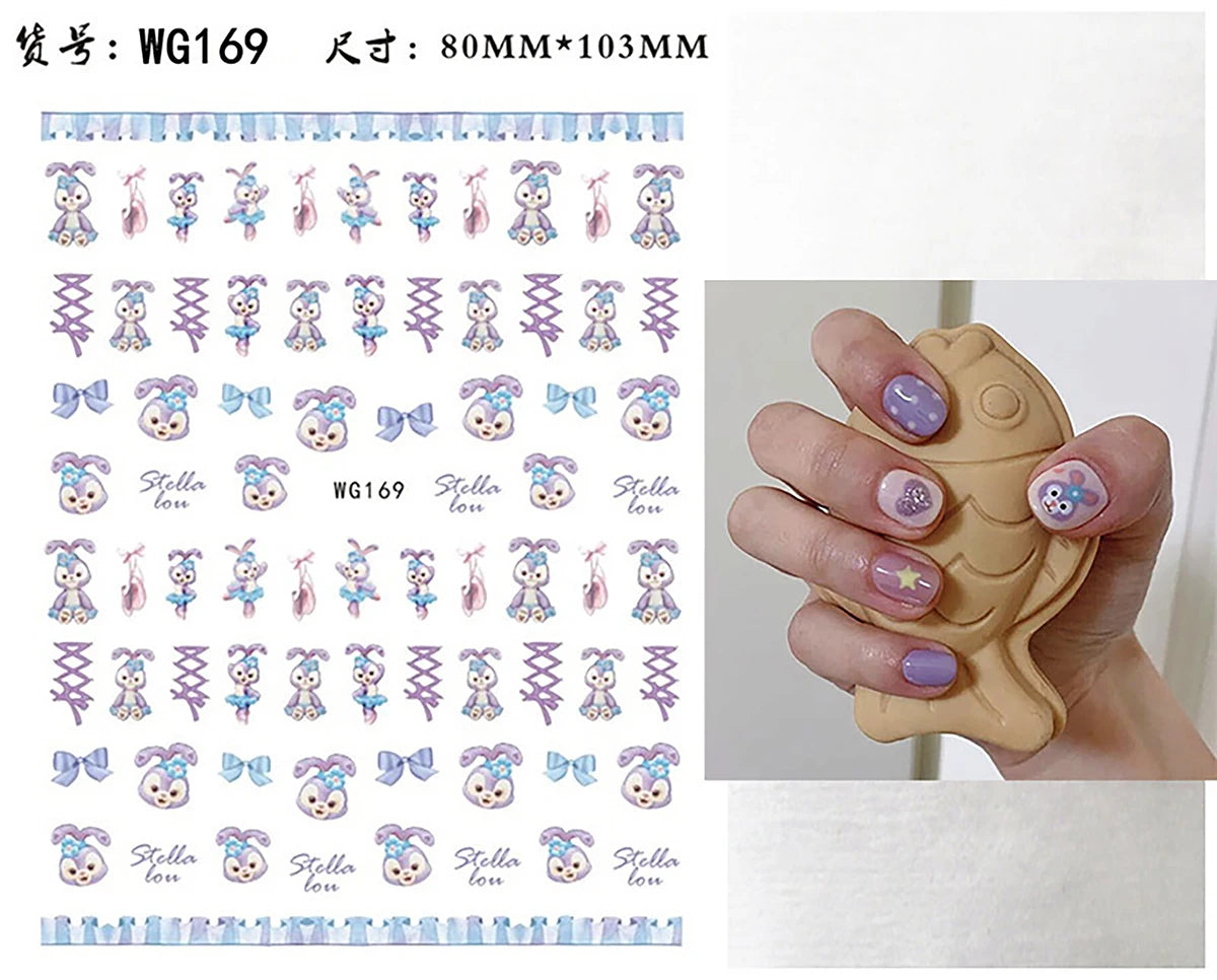 1Pcs 3D Disney Cartoon Mary Cat Nail Sticker Press On Nails Nail Supplies Mickey Mickey Stickers The Lion King Sliders For Nails