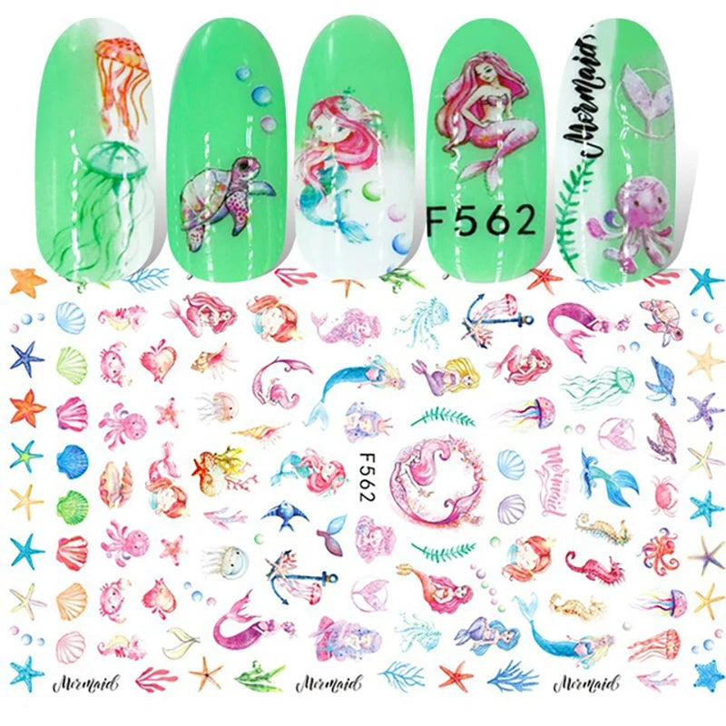 1Pcs 3D Disney Cartoon Mary Cat Nail Sticker Press On Nails Nail Supplies Mickey Mickey Stickers The Lion King Sliders For Nails