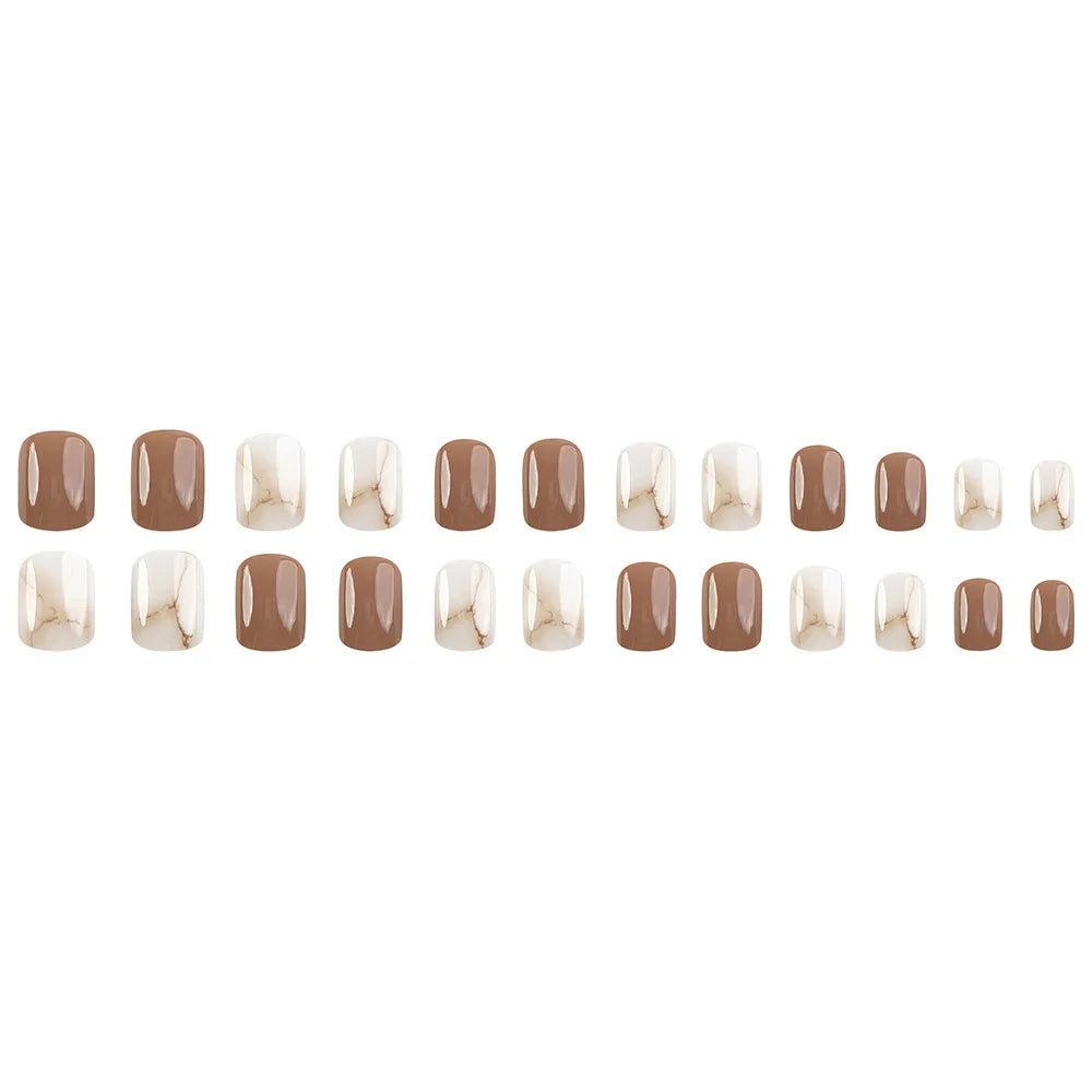 24 Pcs Ballerina Press On Nails Pink Gradient Fake Nails Glossy Artificial Finger Manicure Reusable False Nails For Women