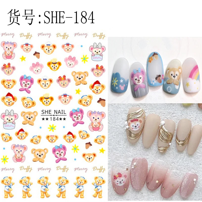 1Pcs 3D Disney Cartoon Mary Cat Nail Sticker Press On Nails Nail Supplies Mickey Mickey Stickers The Lion King Sliders For Nails