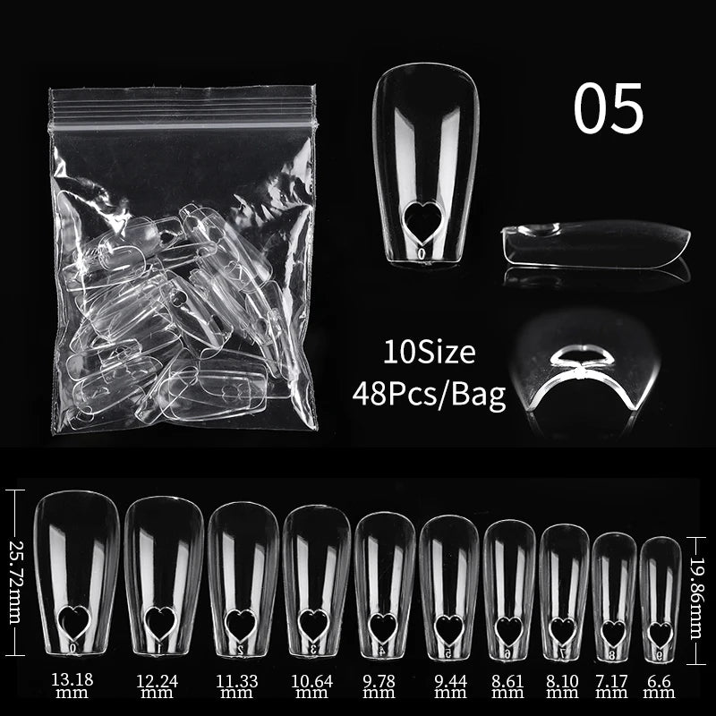 Press on Nails Coffin Soft Gel Tips Full Cover Fake Acrylic UV Gel Nails Extension System Oval Almond Sculpted False Nail Tips