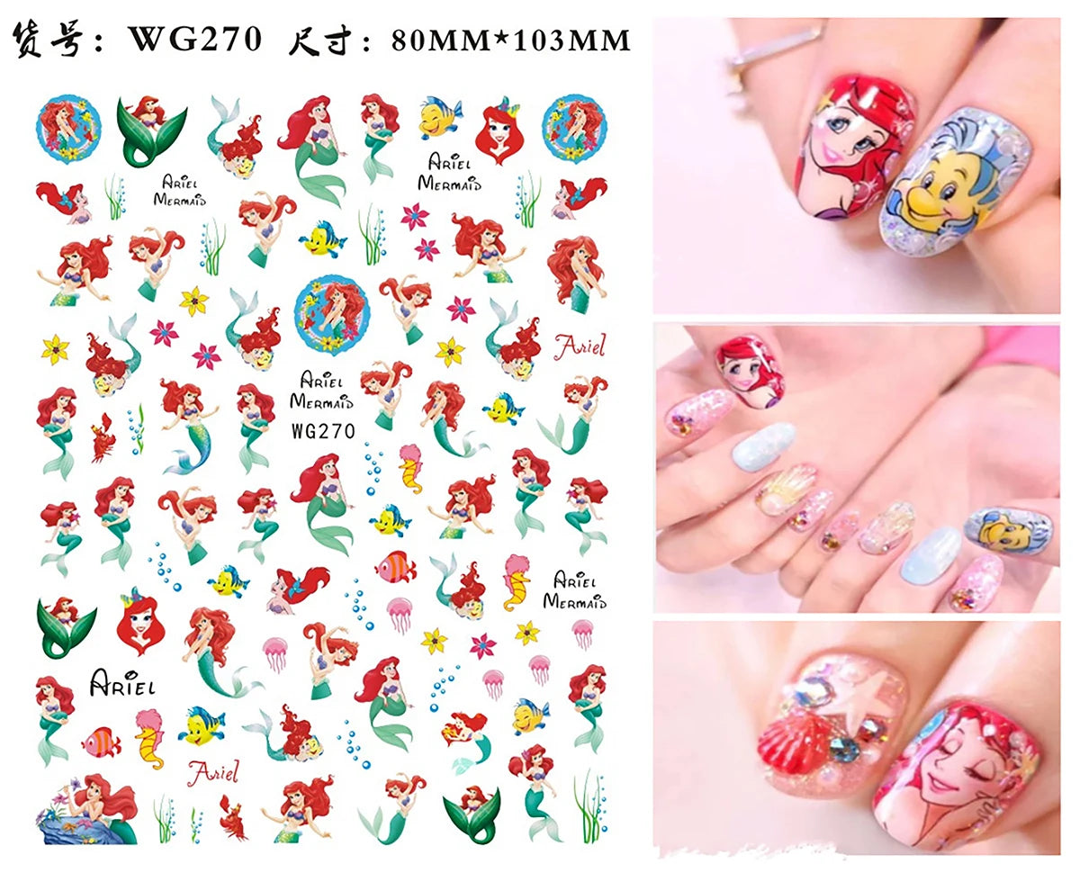 1Pcs 3D Disney Cartoon Mary Cat Nail Sticker Press On Nails Nail Supplies Mickey Mickey Stickers The Lion King Sliders For Nails