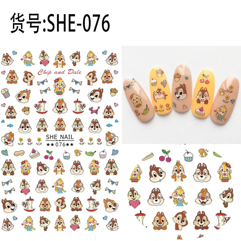 1Pcs 3D Disney Cartoon Mary Cat Nail Sticker Press On Nails Nail Supplies Mickey Mickey Stickers The Lion King Sliders For Nails