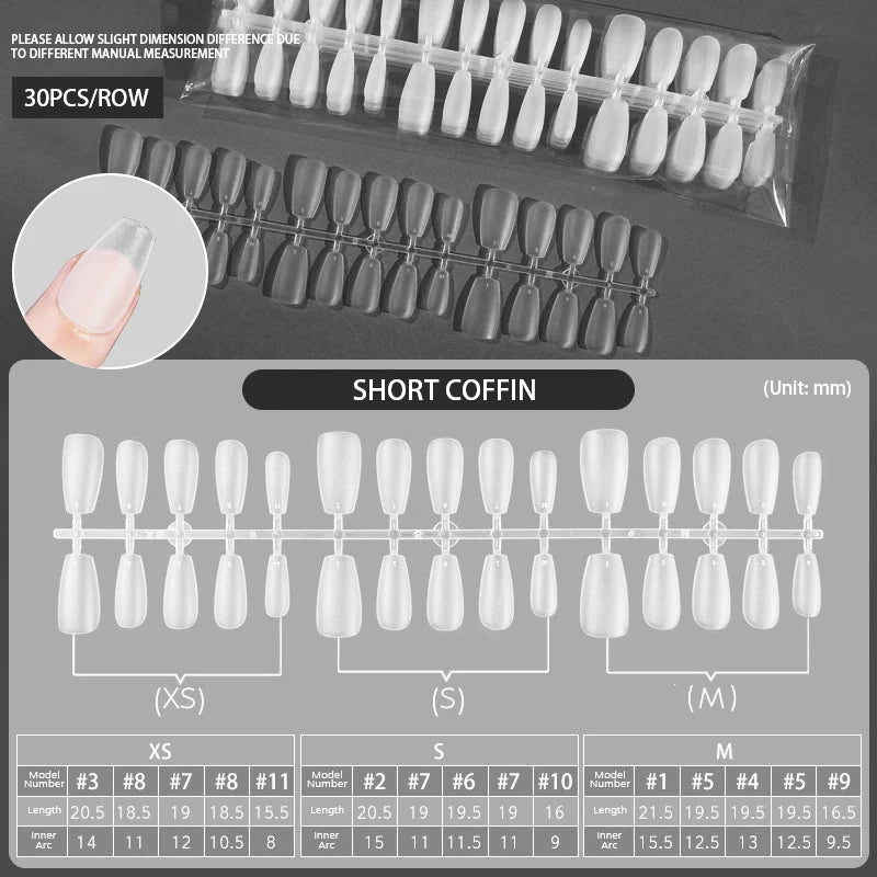 Press on Nails Coffin Soft Gel Tips Full Cover Fake Acrylic UV Gel Nails Extension System Oval Almond Sculpted False Nail Tips