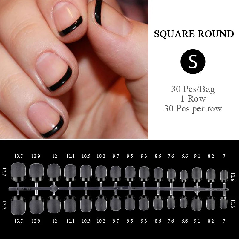 30Pcs Nail Tip Nude French Fake Nail Fashion Frosted Wearable False Nails Simple Full Cover Press on Nails DIY Wear Nail Tool