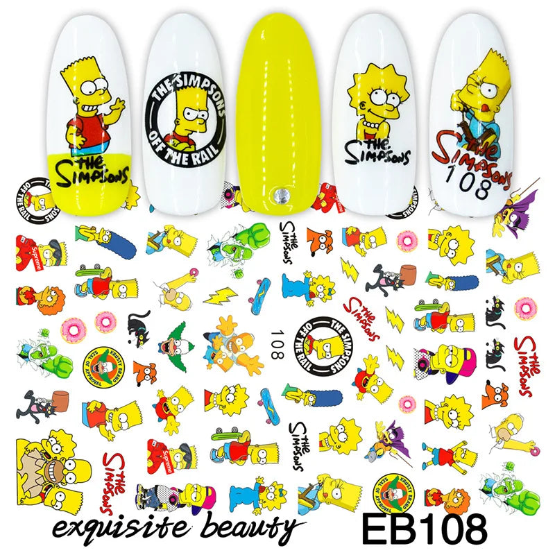 1Pcs 3D Disney Cartoon Mary Cat Nail Sticker Press On Nails Nail Supplies Mickey Mickey Stickers The Lion King Sliders For Nails
