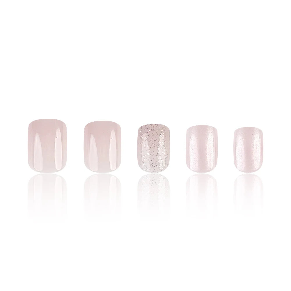 24 Pcs Ballerina Press On Nails Pink Gradient Fake Nails Glossy Artificial Finger Manicure Reusable False Nails For Women