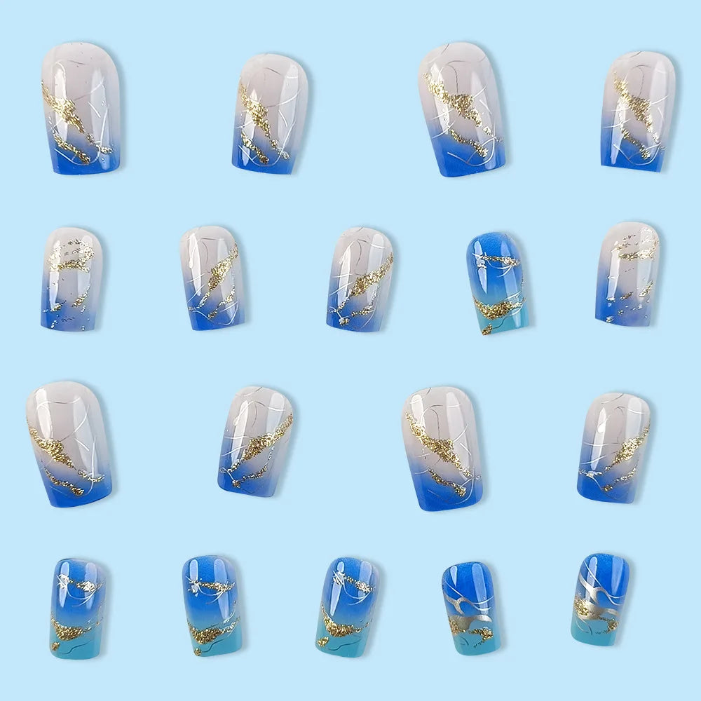 24 Pcs Ballerina Press On Nails Pink Gradient Fake Nails Glossy Artificial Finger Manicure Reusable False Nails For Women