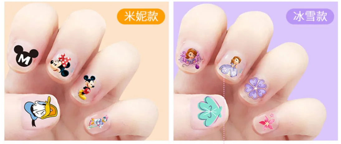 Disney Stickers Girls Nail Stickers Nail Art Decorations Anime Character Frozen 2 Press on Nails Accesories Mickey Mouse Sofia